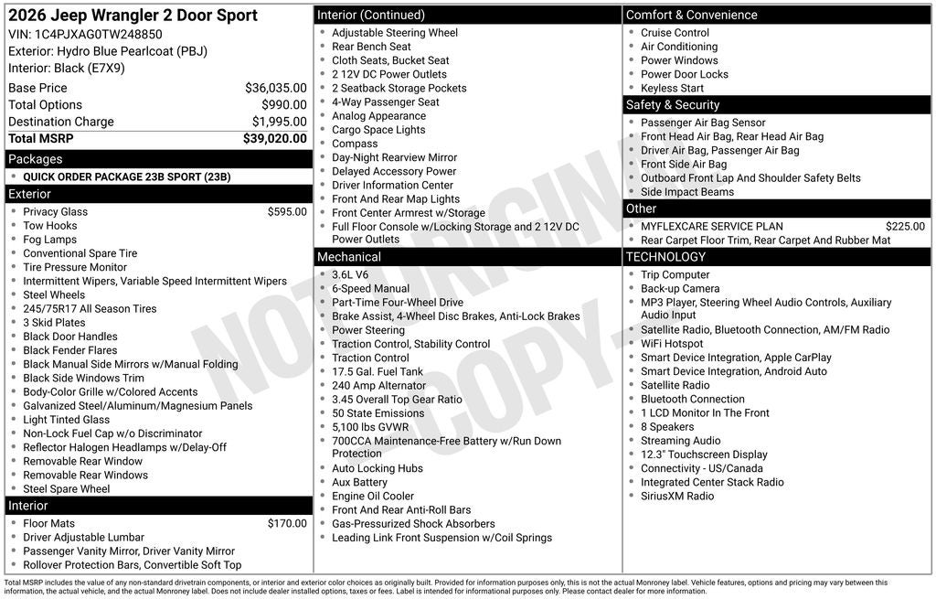 2026 Jeep Wrangler Sport