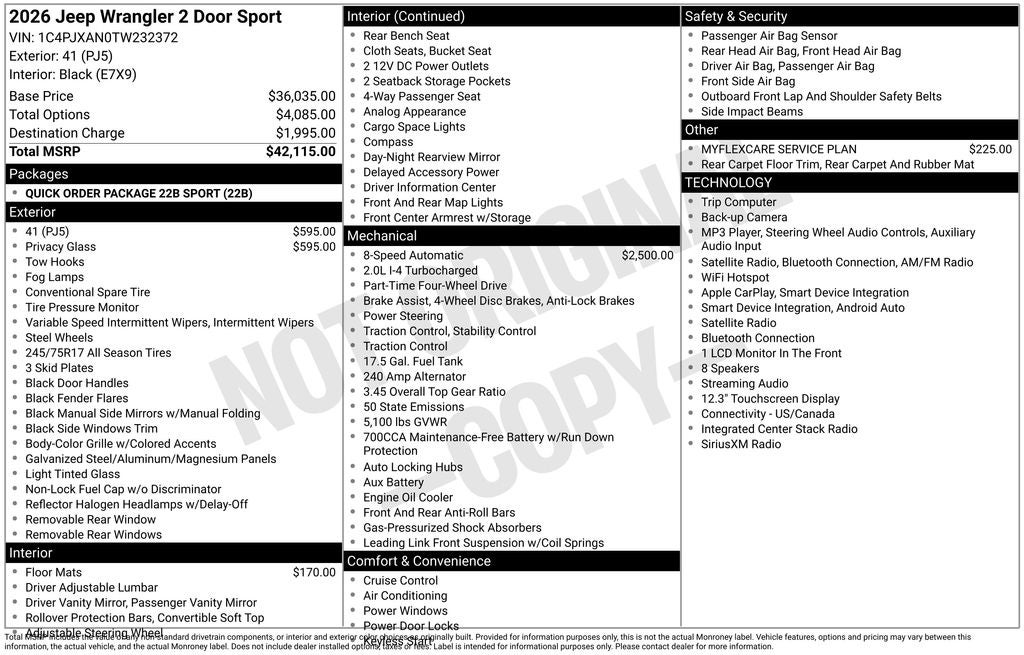 2026 Jeep Wrangler Sport