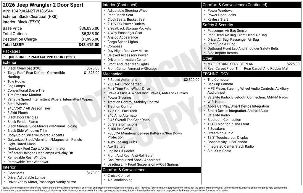 2026 Jeep Wrangler Sport