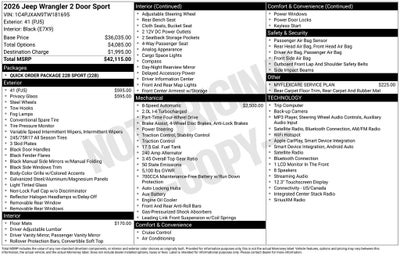 2026 Jeep Wrangler Sport