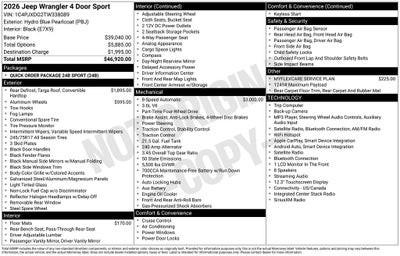 2026 Jeep Wrangler Sport