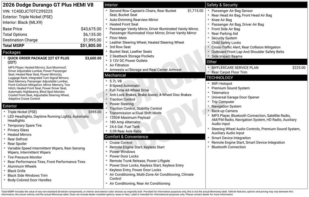 2026 Dodge Durango GT Plus HEMI V8