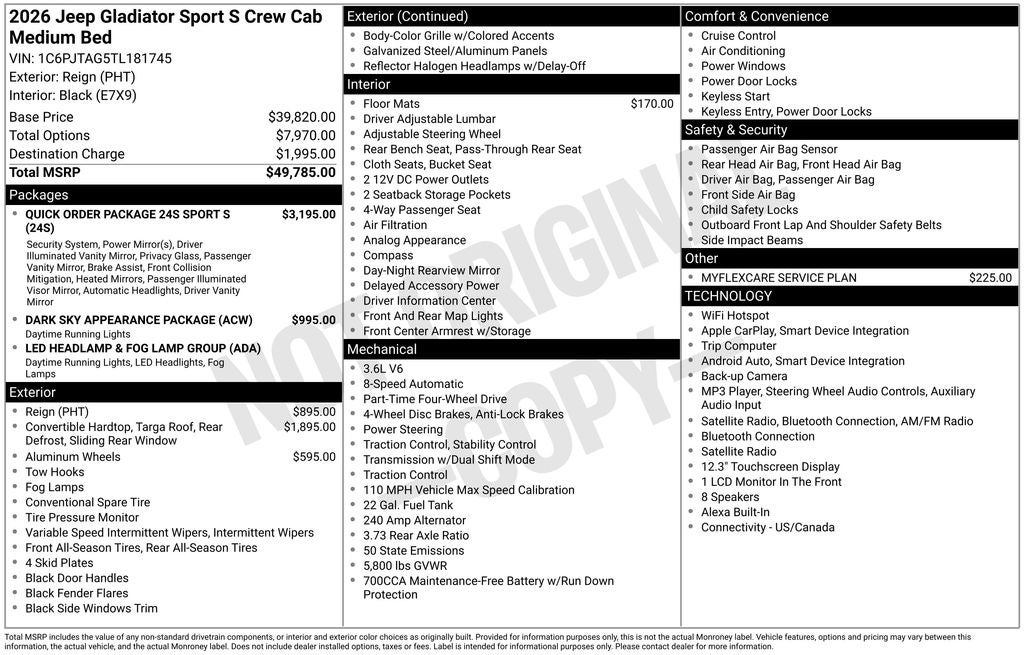 2026 Jeep Gladiator Sport S