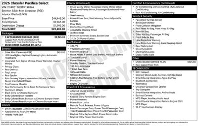 2026 Chrysler Pacifica Select
