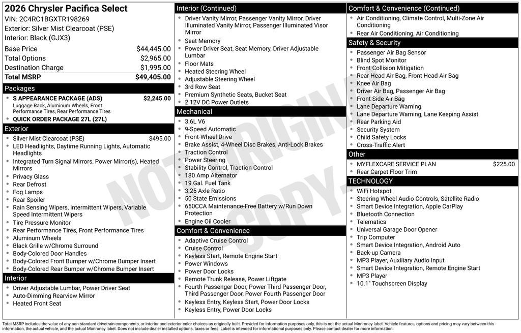 2026 Chrysler Pacifica Select