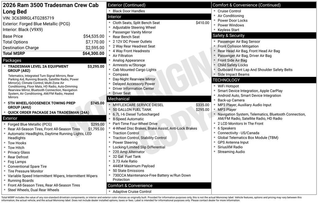 2026 RAM 3500 Tradesman