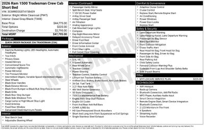 2026 RAM 1500 Tradesman